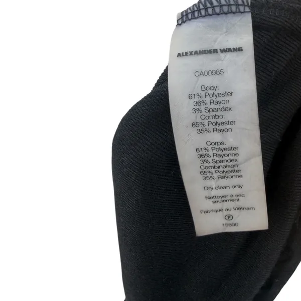 T by Alexander Wang Perforated Cutout Short Sleeve Crew Neck Top Black Size S - Image 9