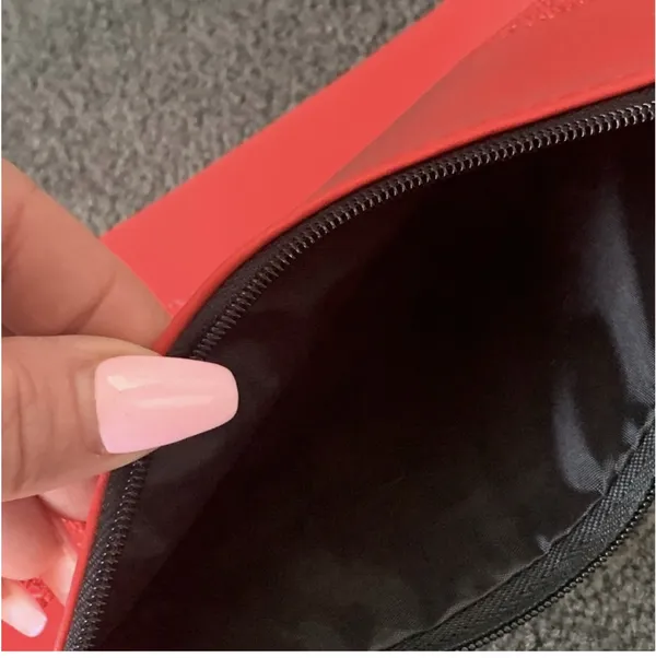 Ipsy Red Faux Leather Masquerade Themed Glam Cosmetic Bag - Image 3