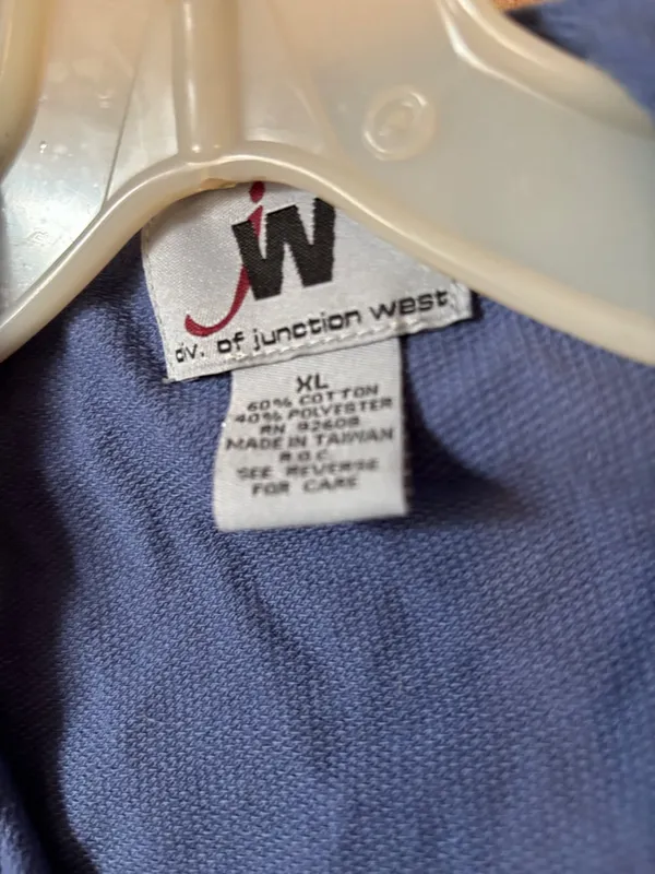 FINAL MARKDOWN JW Short Sleeve Zip-Up Hoodie in Dusty Blue (Tag Attached) XL - Image 3