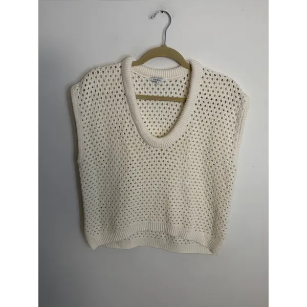 Pistola Beck Open Knit Cream Sweater Size Small - Image 5