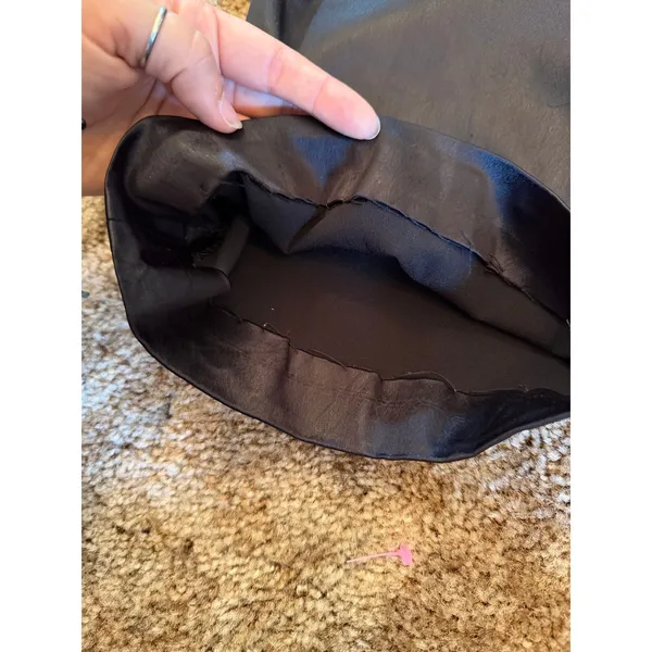 Vintage Le Complice Black Satin Wide-Leg Flare Trouser Pants Made in Italy - Image 4