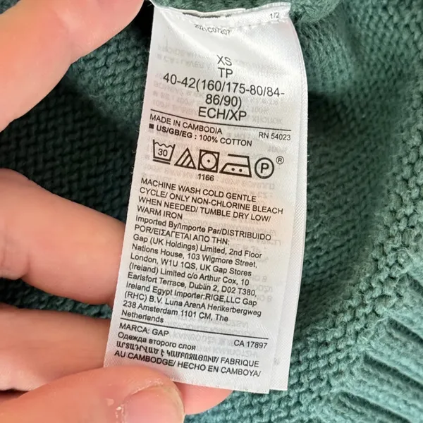 Gap Cable Knit Pullover Sweater Women XS Bistro Green - Image 6