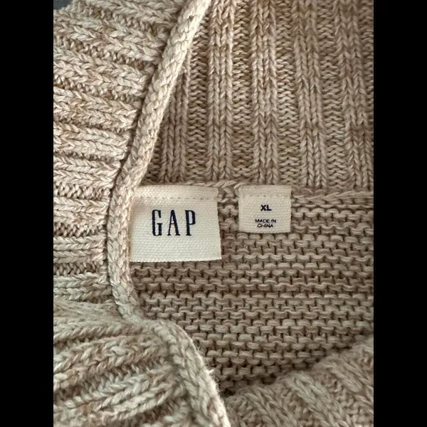 GAP marled mock neck cotton cable knit sweater Size XL - Image 6
