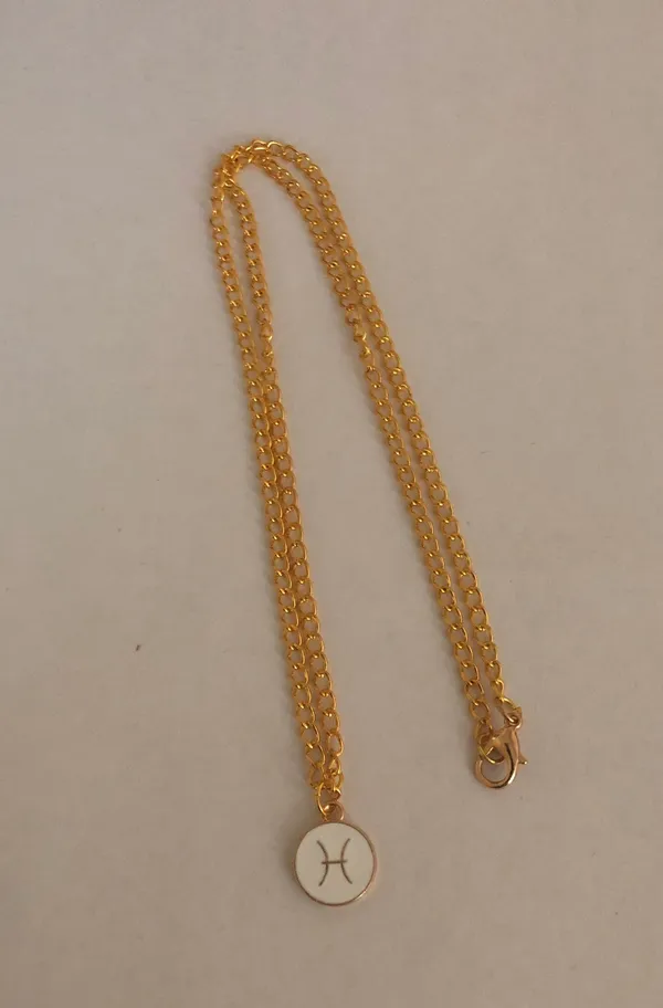 Pisces Zodiac Sign Pendant Necklace - Image 2