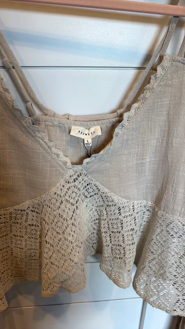 2 piece pant set Tan Size L top M pants - Image 5