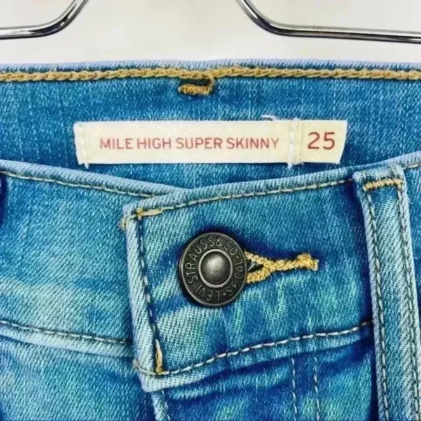 Levi's Distressed Women's Mile‎ High Super Skinny Distressed Jeans Size 25 - Image 9