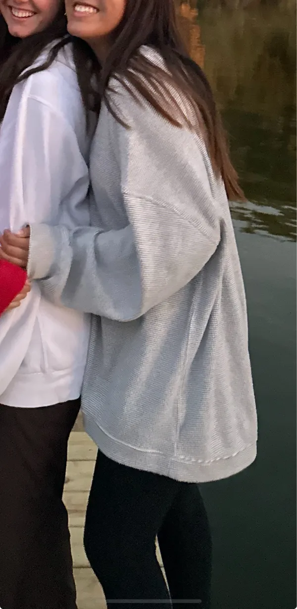 Aerie Grey Long Weekend Waffle Sweatshirt - Image 2