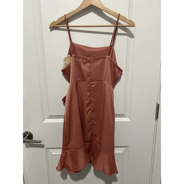 Altar'd State Womens Sleeveless Wrap Mini Dress Britta Large Dusty Mauve NWT $70 - Image 2
