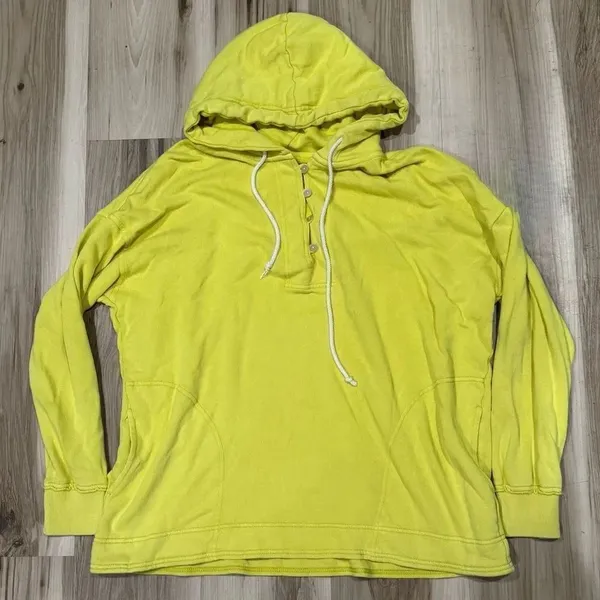Aerie Beach Weekend Hoodie Yellow Sweatshirt Women’s XS - Image 2