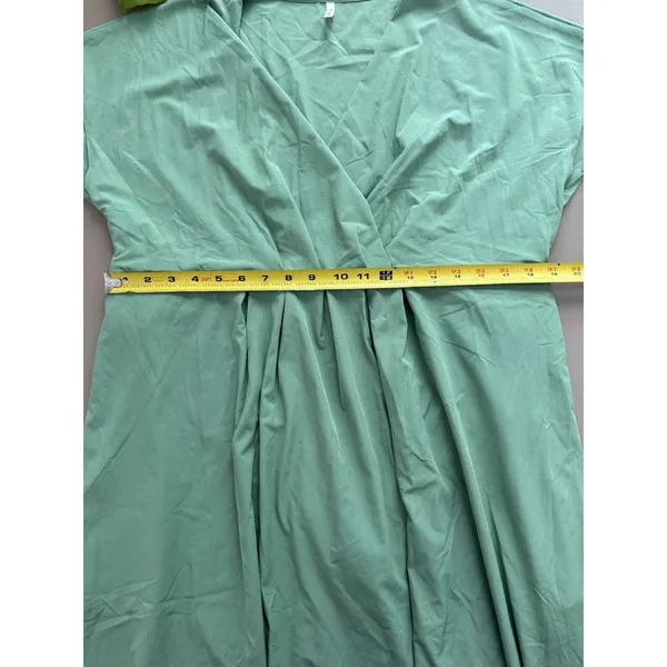 Halara Breezeful™ V-neck midi dress Green Wrap Style XL Travel Athletic Costal - Image 9