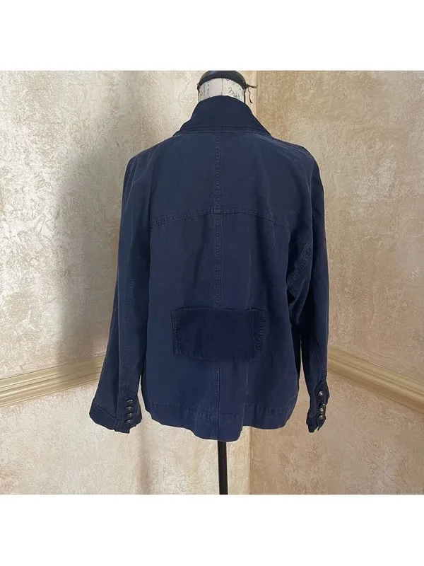 Free People We The Free Viva Surplus Denim Jean Jacket in Starless Sky Sz M - Image 10