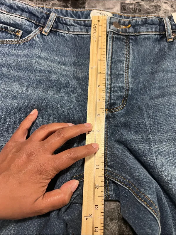LOFT Rivete Mid Rise Barrel‎ Jeans Echo Wash Cotton Button Fly Crop Size 31 NWT - Image 11