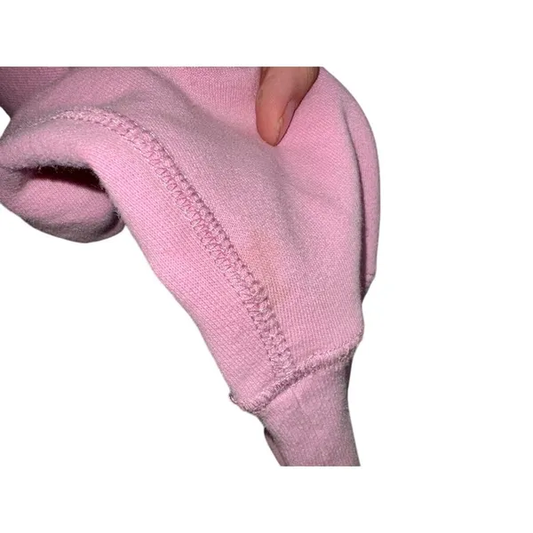 Abercrombie & Fitch Pink Fleece Logo Patch Cropped Crewneck Sweatshirt Size S - Image 7