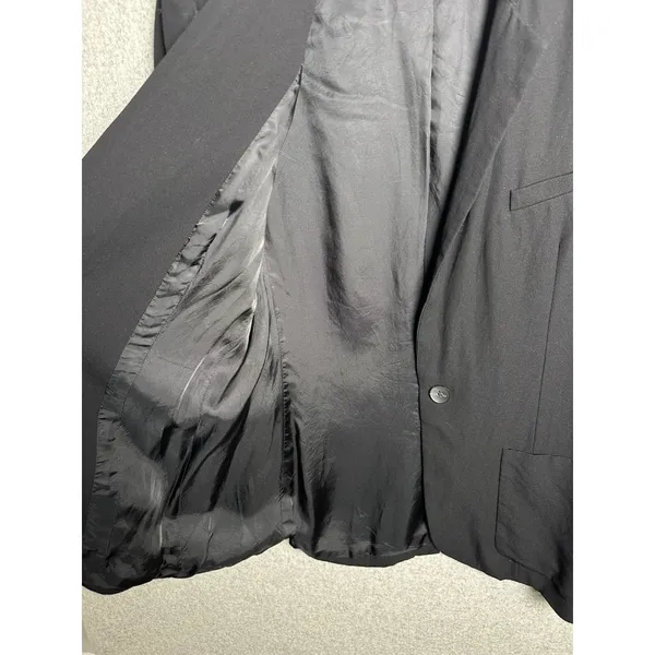 L'AGENCE‎ Womens Blazer Size 6 Black One Button Lined Relaxed Solid Pockets Work - Image 14