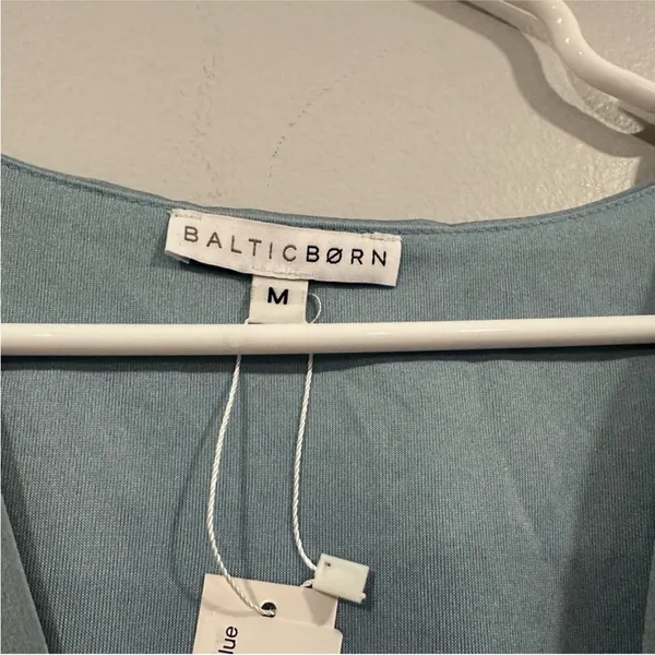 Baltic Born Poppy Satin Midi Dress Light Blue Medium M NWD - Image 4