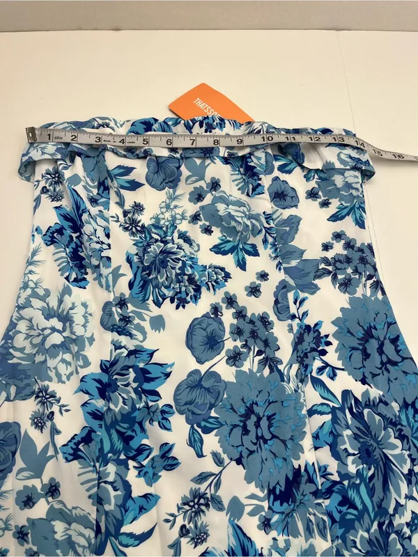 Thats So Fetch Charms Blue White Floral Strapless Mini Dress Womens Size 4 NEW - Image 7
