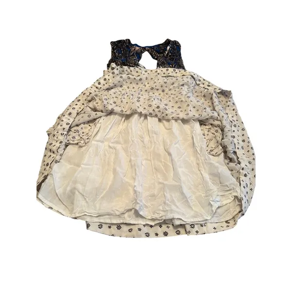Free People Star Print Studded Dress Baby Doll Empire Waist Open Back Plunge XS - Image 14