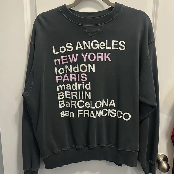Anine Bing City Love Sweatshirt Charcoal Size M - Image 4