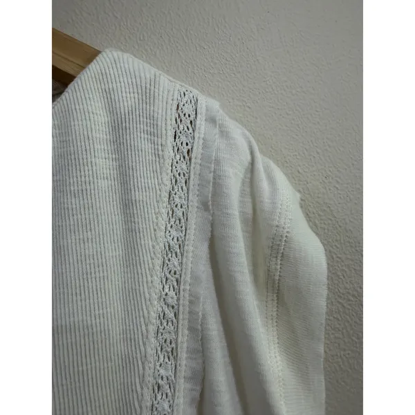 Kimchi Blue Urban Outfitters Ivory Lace Mixed Media Baby Doll Tunic Top Medium - Image 4