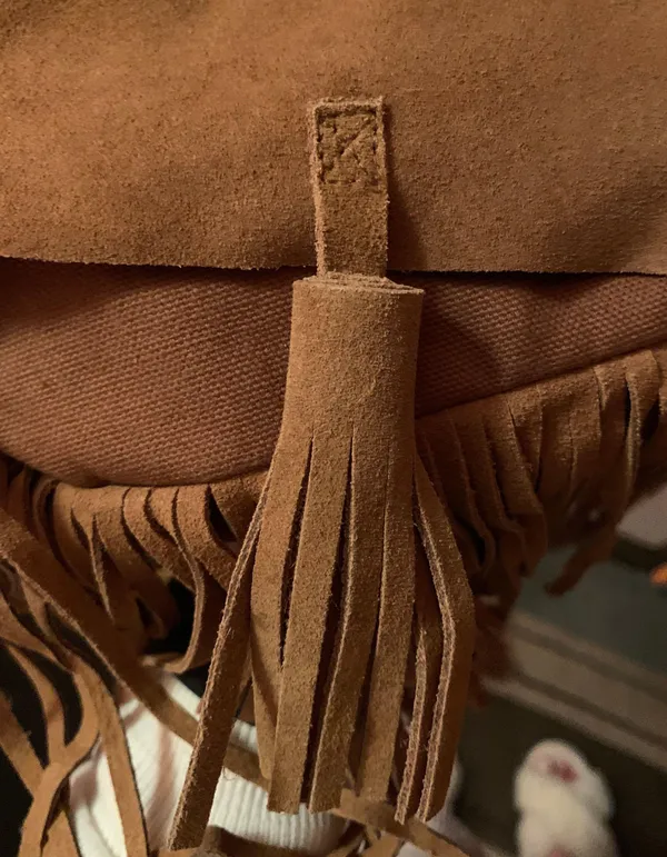 American Eagle Fringe Brown Crossbody Bag - Image 4