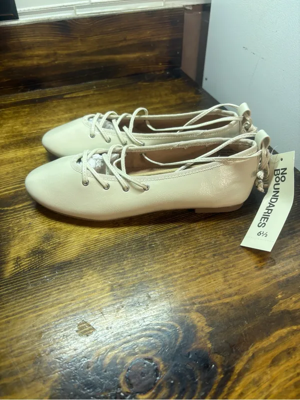 No Boundaries Beige Corset Ballet Flats Size 6.5 - Image 2