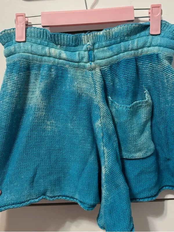 Free People Summertime Blues Knit Drawstring Shorts - Image 4