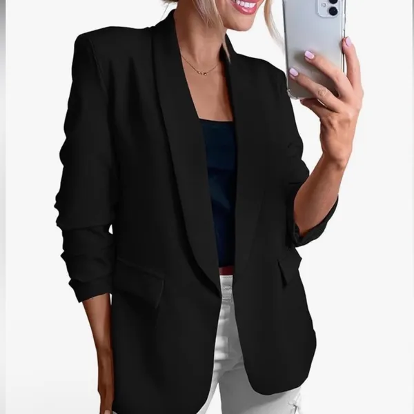 kirundo padded ruffled shoulder blazer Black Size XXL - Image 4