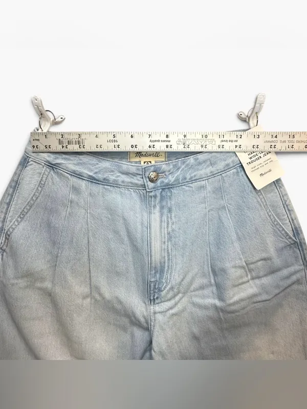 Madewell Curvy Harlow Wide-Leg Trouser Jeans W26 Light Wash NWT - Image 8