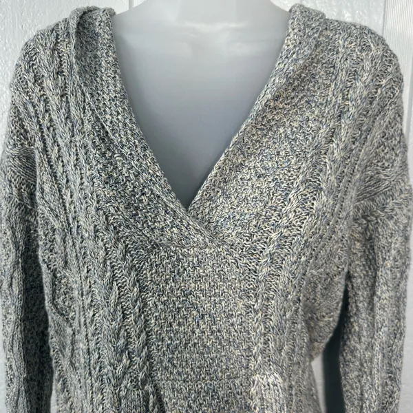 Lauren Ralph Lauren Cable Cotton Hooded Poncho Sweater Size Small NWT - Image 6