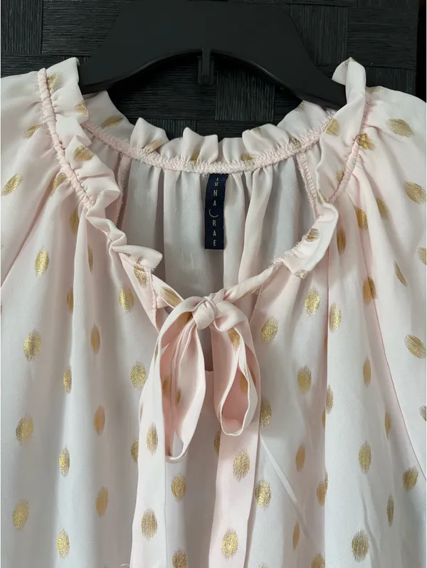 Pink polka dot blouse Size M - Image 3