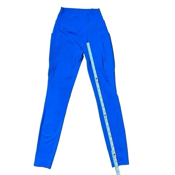 Womens bright blue full‎ length leggings athletic pants sz Small - Image 6