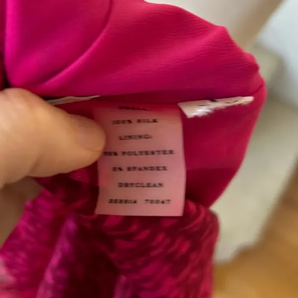 Ann Taylor Hot Pink Silk Tie Dye Ruffle Front Sleeveless Tank Top Blouse - Image 5