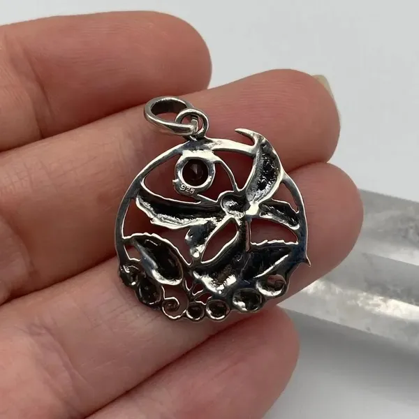 Smoky Quartz Sterling Silver Fairy Pendant - Image 4