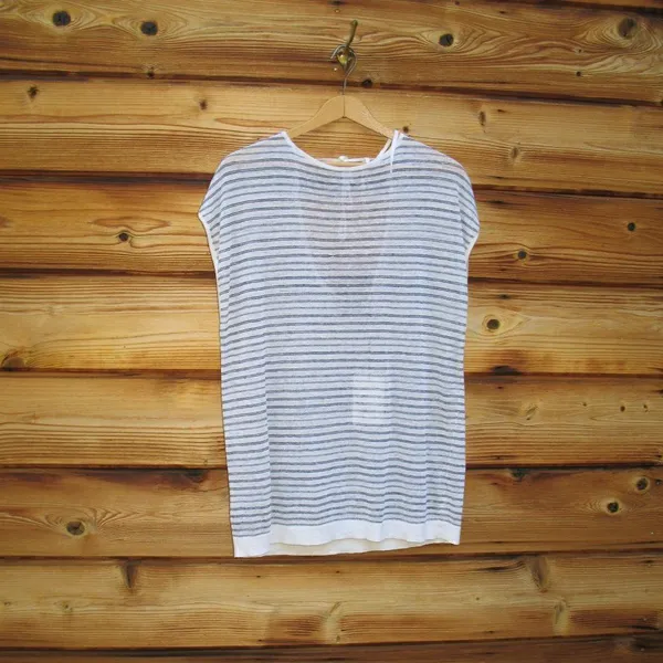 NWT Theory Low Back Striped Pullover Knit Top - Image 2