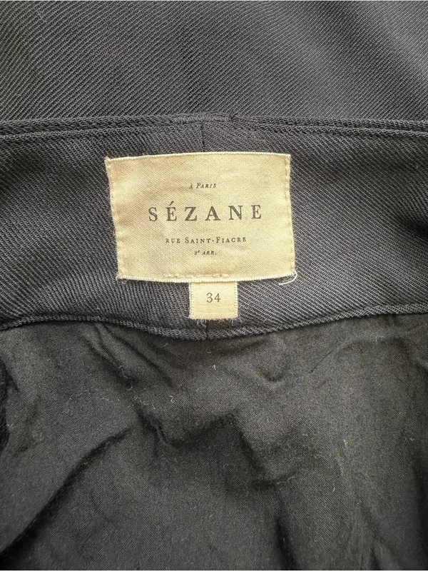 Sezane Lorraine Black A-line Button Front Skirt 34 XS - Image 4