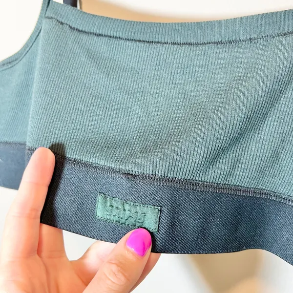SKIMS‎ Ribbed Bralette Deep Teal Green Adjustable Straps Large - Image 2