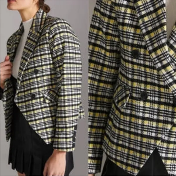 Anthropologie Avec Les Filles Wool Blend Blazer Jacket Plaid Fall Aesthetic - Image 2