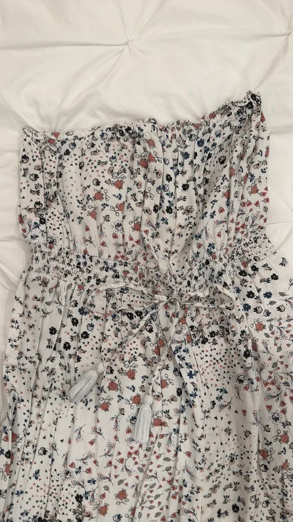 Tube Top Floral Flowy Jumpsuit - Image 2