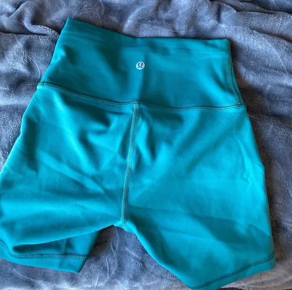 Lululemon teal  biker shorts - Image 2
