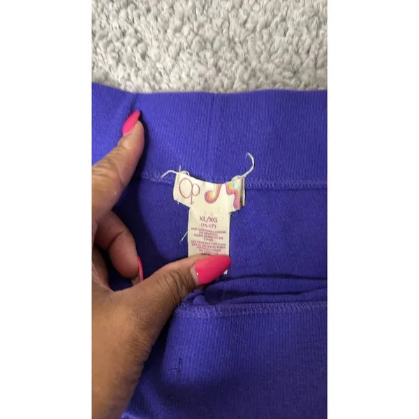 OP Ocean Pacific Women's XL Purple Drawstring Knit Athletic Shorts - Image 2