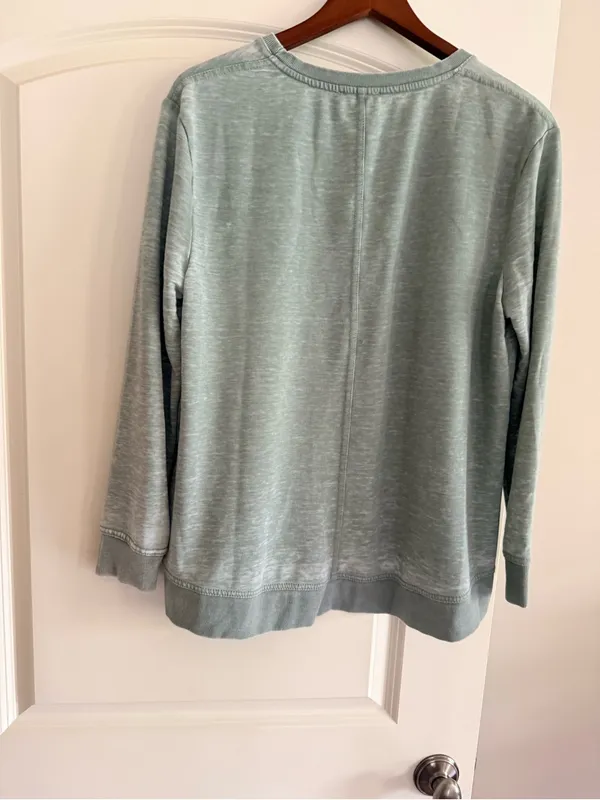 Jane and Delancey Pale Sage Green Crewneck Sweatshirt - Image 2