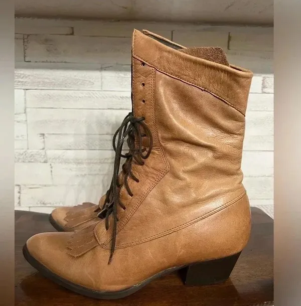 Durango Women's Brown Leather Lace Up Western Prairie Ankle Boot Size US 7 - Image 4