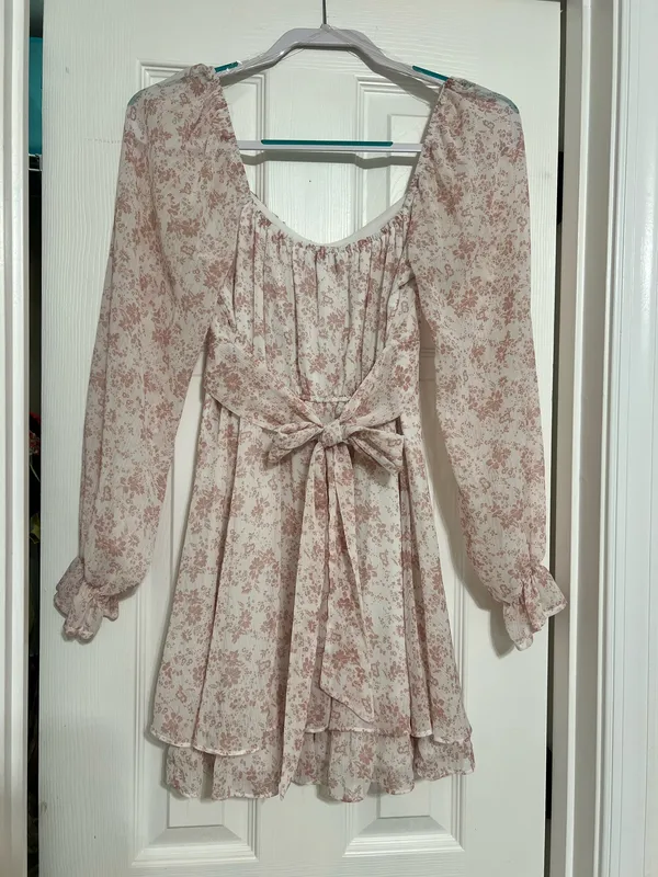 Pink Floral Summer Mini Dress - Image 2