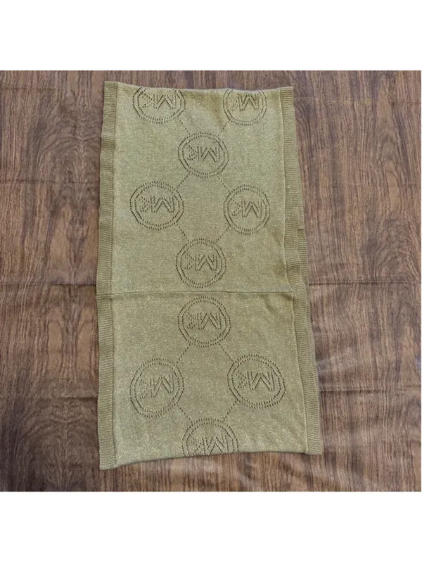 Michael Kors Gold Metallic Wool Blend Infinity Scarf, One Size - Image 2