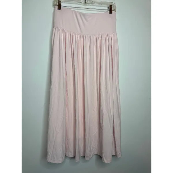 OGL Eco-SkinKiss Mid Rise Gathered Midi Skirt Pockets Primrose Pink XL - Image 3