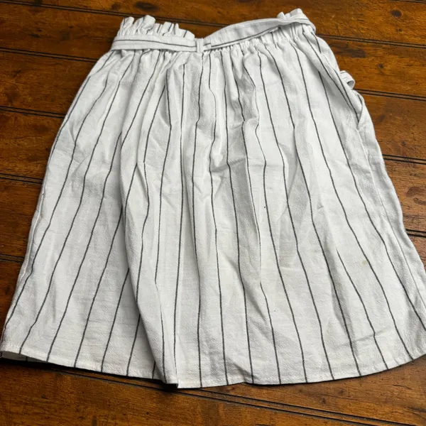 Sienna Sky‎ Womens Small White Black Striped Paperbag Waist Button Front Skirt - Image 6