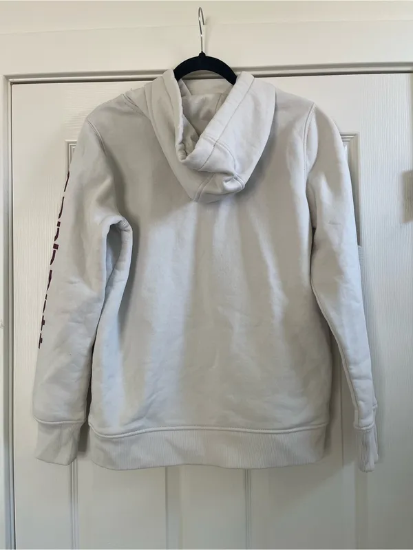 Women’s Carhartt Clarksburg Graphic Sleeve Pullover Hoodie Cream Size S 4-6 - Image 4