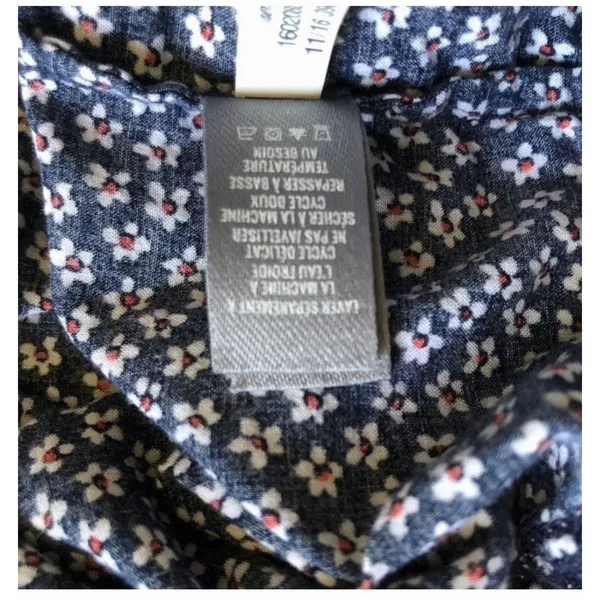 Aerie Navy Floral Lounge Shorts Crochet Waist Drawstring Women’s Large - Image 10