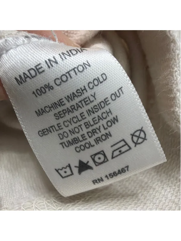 beardedgoat Womens XS/S Off White French Terry Hoodie Shorts Lounge Matching Set - Image 11