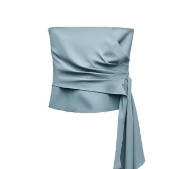Zara blue Draped Bustier Top   - Image 6